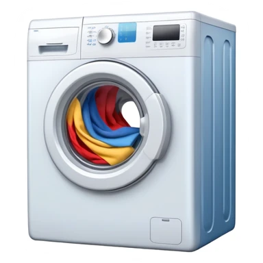 Open Washing machine with clothes inside sticker