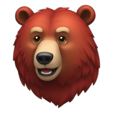 A red grizzly bear sticker
