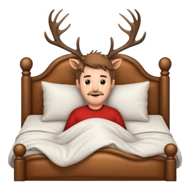 Deer white guy in bed sticker