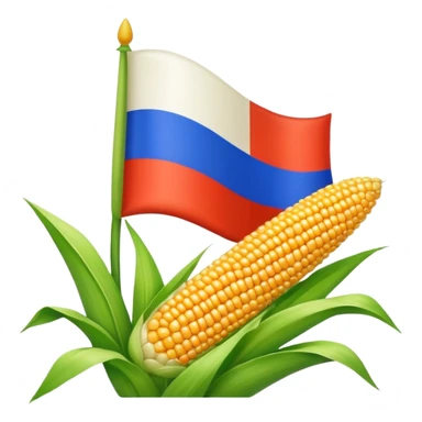 Russian flag with corn sticker