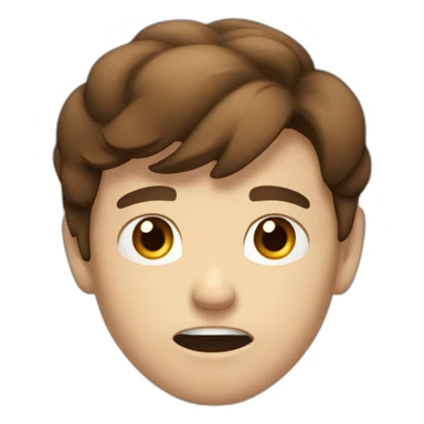 A 20 years Old angry boy with Brown hair saying “NO” with his hand sticker