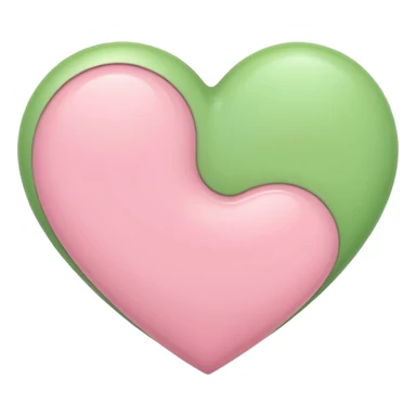 A half light green half light pink heart sticker