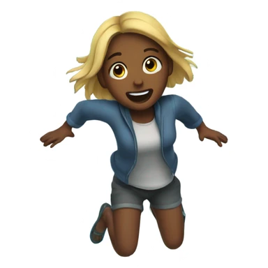 girl falling into a river sticker