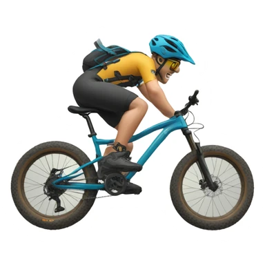 Mountain bike jump both feet on pedals popping a fatty whip sticker