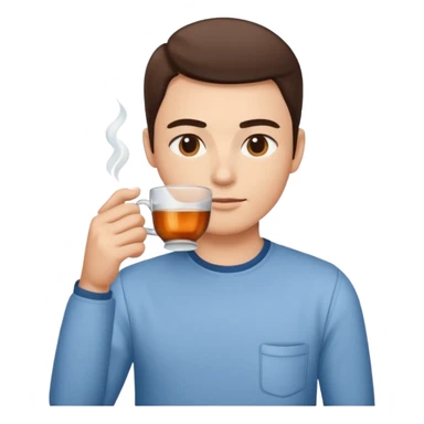 Emoji of somebody drinking tea and giving side eye sticker