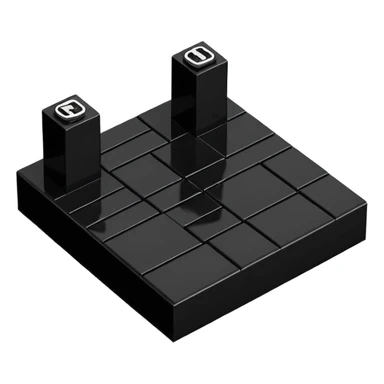 A good looking, realistic and isometric lego black on white background sticker