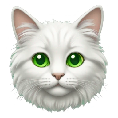 Fluffy cat with green eyes sticker