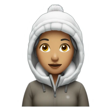 woman working under snow sticker