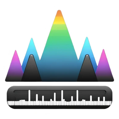 full black audio spectrum, the spectrum is white sticker