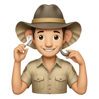 elephhant sitting over mans head  sticker