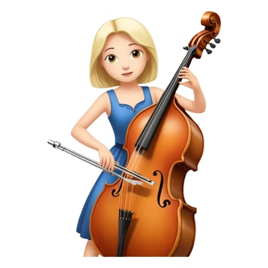 Girl playing contrabass sticker