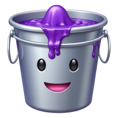 silver bucket filled with purple slime sticker
