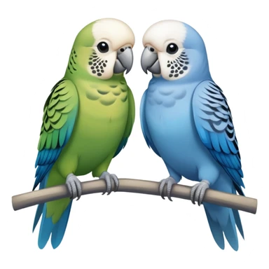 Pair of parakeets, one blue one gray sticker