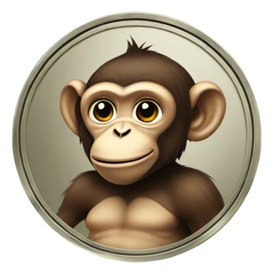 Monkey on a coin sticker