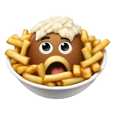 Poutine mange du riz sticker