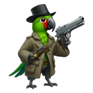 jew parrot holding a gun sticker