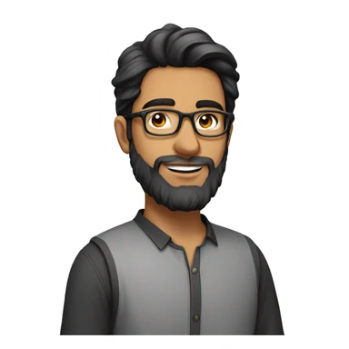 21 years old pakistani guy with beard and glasses studying AI sticker