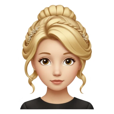 Cinematic Realistic Rococo Portrait, depicted with lifelike skin texture, subtle rosy undertones, and soft natural lighting that enhances the gentle contours of her face. Her intricately detailed golden blonde hair is elegantly styled in an updo, with delicate wisps framing her face.  sticker