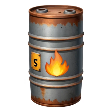 generate a realistic metal natural gas barrel sticker