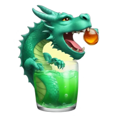 Un dragon qui boit un verre sticker