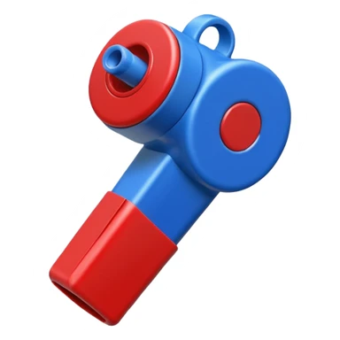 whistle in blue (#00A3E0) and red (#F9423A)  sticker