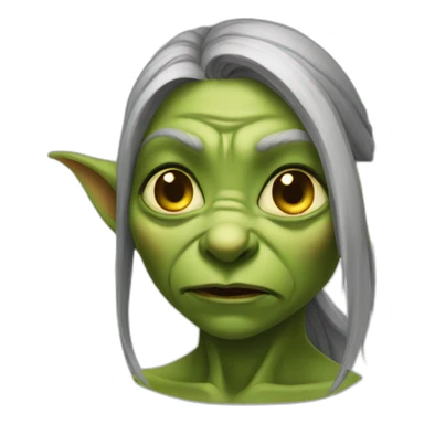 female goblin wrinkles evil sticker