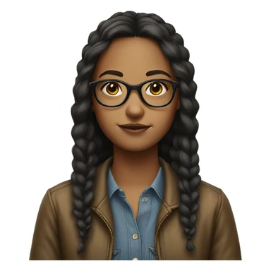 realistic portrait of girl glasses sticker