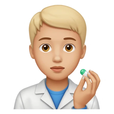 Joven tomando pastilla sticker