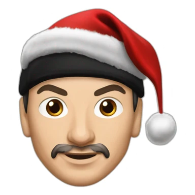 Zlatan Ibrahimovic with red and black AC Milan t-shirt with Christmas hat sticker