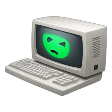 computer with a blinking cursor sticker