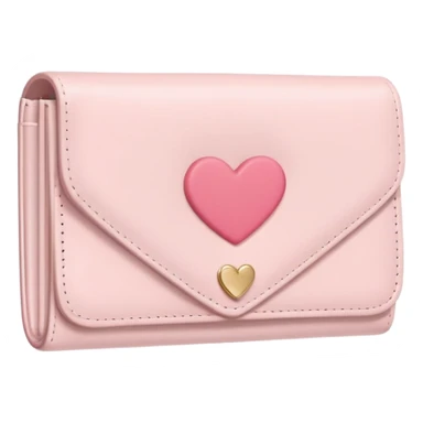 white wallet with heart charm, clean girl aesthetic, pastel tones sticker