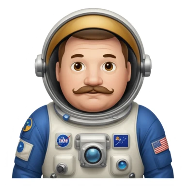 astronaut very fat man with moustache sticker