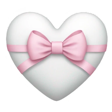white heart with light pink ribbon bow sticker