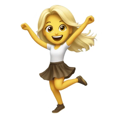Happy blonde girl dancing  sticker