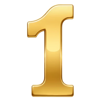 Number 1 with golden color sticker
