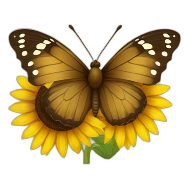 butterfly on a sunflower with brown heart sticker