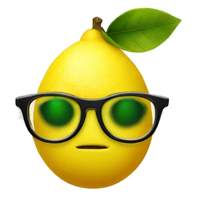 Lemon with a pair of glasses and no face sticker