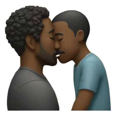 Black daddy kissing sticker