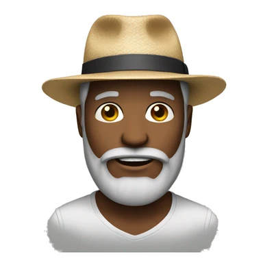  man with beard wearing panama hat sticker