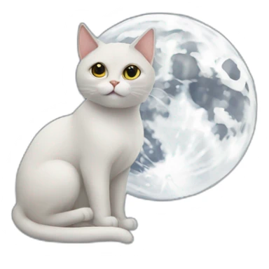 Cat in moon sticker