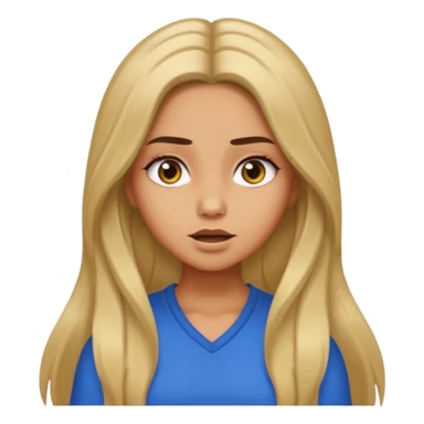 pretty long hair girl middle parted, amazed, good clothes, tanned, baddie sticker