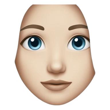 White girl with pastel blue eyes and long dark brown hair sticker