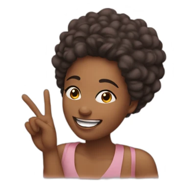 Woman smiling and doing a peace sign sticker
