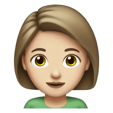 White girl with brown hair and green eyes sticker