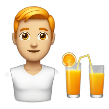 orange juice men with white skin sticker