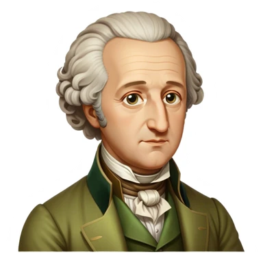 Cinematic Realistic Johann Wolfgang von Goethe Portrait Emoji, depicted as an intellectual literary giant with a thoughtful gaze and refined attire, rendered with detailed textures and warm classical lighting that captures his enduring literary influence. sticker