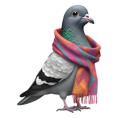 Pigeon wearing a stylish scarf￼ sticker