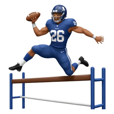Saqoun Barkley hurdle over a person sticker