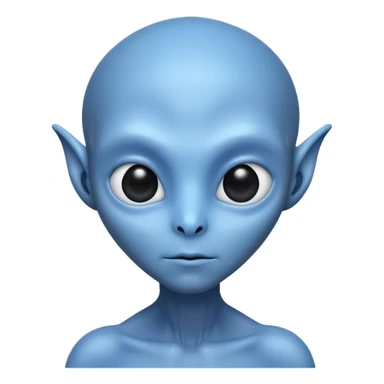 blue alien with no ears sticker