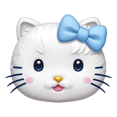 Hello Kitty face, blue bow on left ear sticker